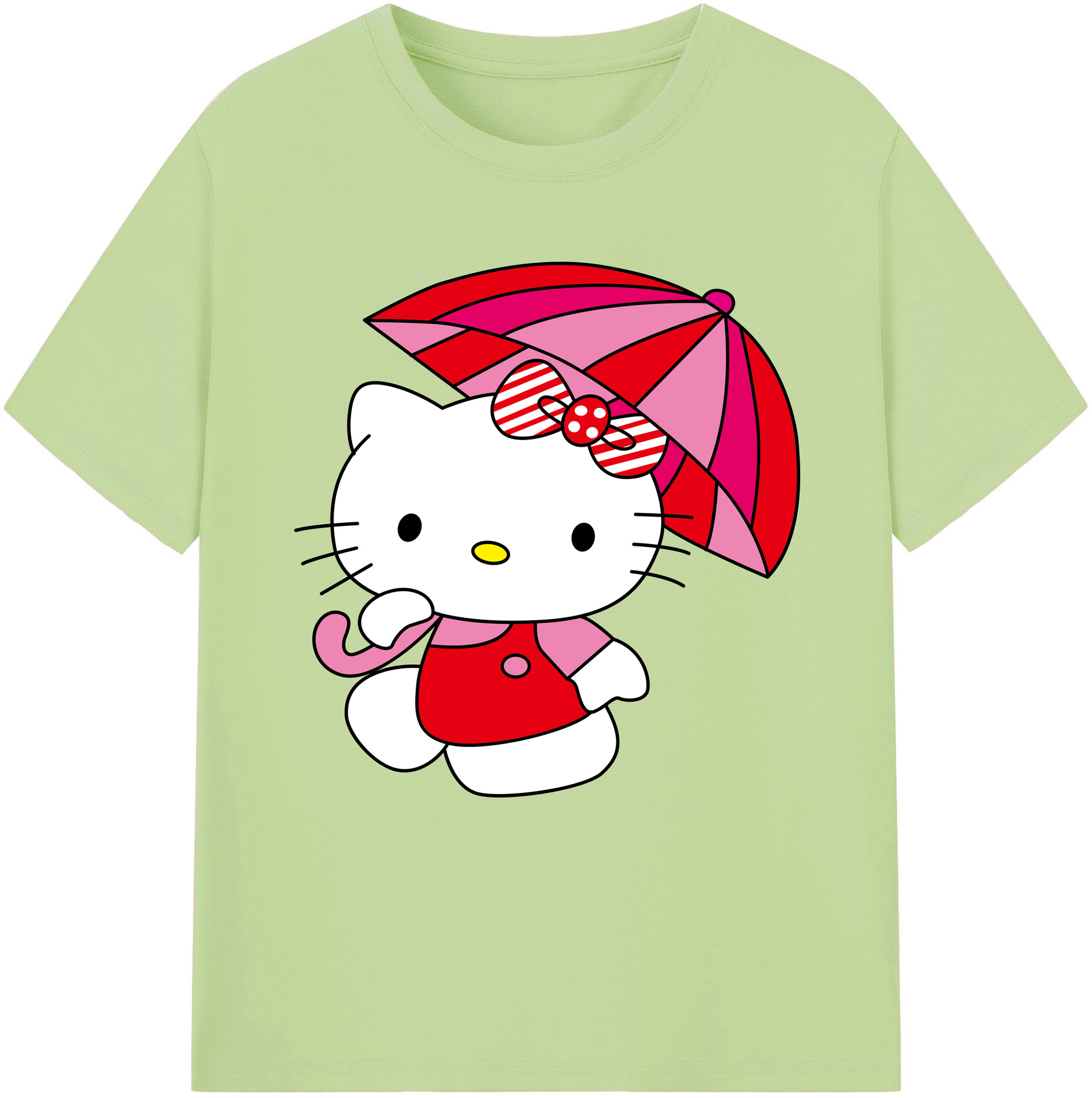 （画像用） Hello Kitty ハローキティ 綿100％半袖Tシャツ（フロントプリント）